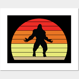 bigfoot angry silhouette Posters and Art